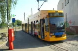 Leipzig sporvognslinje 4 med lavgulvsledvogn 1139 "Gustav Hertz" ved Gohlis, Landsberger Straße (2008)