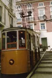 Lissabon kabelbane Elevador da Bica med kabelsporvogn Bica 1 ved Largo do Calhariz (1988)