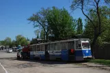 Lugánsk sporvognslinje 1 med motorvogn 167 ved Fabryka Lokomotyw Motorvogn 167 er afsporet (2011)