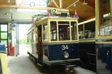 Luxembourg motorvogn 34 i Musée des Tramways et des Bus (2014)