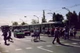 Magdeburg sporvognslinje 5 ved City Carré Hauptbahnhof (1990)
