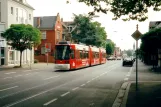 Mainz sporvognslinje 51 med lavgulvsledvogn 210 ved Nerotalstraße (1998)
