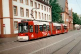 Mainz sporvognslinje 51 med lavgulvsledvogn 210 ved Schillerplatz (1998)