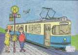 Malebog: Hannover sporvognslinje 19 med motorvogn 2412 , bagsiden (2020)