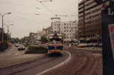 Mannheim regionallinje 4 med ledvogn 107 på Kaiserring (1990)