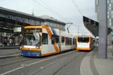 Mannheim sporvognslinje 3 med lavgulvsledvogn 2204 ved MA Hauptbahnhof (2016)