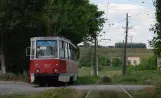 Mariupol sporvognslinje 9 med motorvogn 957 på Zaozerna Street (2012)