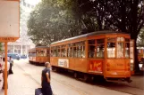 Milano sporvognslinje 1 med motorvogn 1566 ved Centrale (1981)