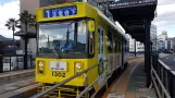 Nagasaki sporvognslinje 1 med motorvogn 1302 ved Dejima (2017)