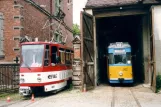 Naumburg (Saale) ledvogn 405 ved remisen Naumburger Straßenbahn (Heinrich-von-Stephan-Platz) (2003)