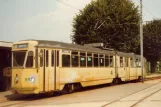 Neuchâtel regionallinje 215 med ledvogn 592 ved Cortaillod (1982)