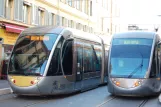 Nice sporvognslinje 1 med lavgulvsledvogn 014 ved Garibaldi (2014)