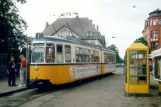 Nordhausen sporvognslinje 1 med ledvogn 77 ved Bahnhofsplatz (1993)