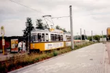Nordhausen sporvognslinje 2 med ledvogn 76 ved Nordhausen Ost (1998)