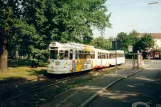 Nürnberg sporvognslinje 4 med ledvogn 342 ved Fliegerstraße (1998)