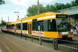 Oberhausen regionallinje 112 med lavgulvsledvogn 201 ved Hauptbahnhof (1998)