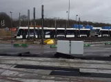 Odense lavgulvsledvogn 04 "Strømmen" på opstillingssporet ved Kontrol centret (2020)