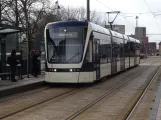 Odense Letbane med lavgulvsledvogn 02 "Kompasset" ved Banegården (2024)