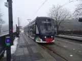Odense Letbane med lavgulvsledvogn 02 "Kompasset" ved Højstrup (2023)