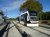 Odense Letbane med lavgulvsledvogn 12 "Glæden" ved Parkering Odense Syd Park & Ride (2022)