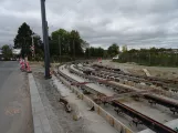 Odense Letbane  på Hjallesegade ved indkørsel til stationen (2020)