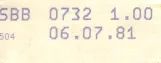 Omstigningsbillet til Basler Verkehrs-Betriebe (BVB), forsiden (1981)