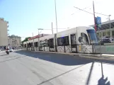Palermo sporvognslinje 4 med lavgulvsledvogn 12 ved Stazione Notarbartolo (2022)