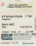 Pensionistbillet til Berliner Verkehrsbetriebe (BVG), forsiden (2018)