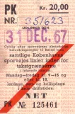Pensionistkort til Københavns Sporveje (KS) (1967)