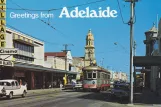 Postkort: Adelaide Glenelg Tram med motorvogn 361 på Jetty Road (1960)