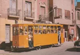 Postkort: Alicante sporvognslinje 6 med motorvogn 20 på Calle Reyes Católicos (1969)