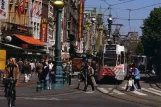 Postkort: Amsterdam ekstralinje 20 på Damrak (1988)