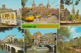 Postkort: Amsterdam sporvognslinje 1 med ledvogn 855 ved Centraal Station (1969)