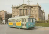 Postkort: Barcelona sporvognslinje 51 med motorvogn 1240 på Plaça del Portal de la Pau (1970)