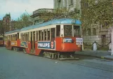 Postkort: Barcelona sporvognslinje 55 med motorvogn 981 på Carreer Ample (1963)