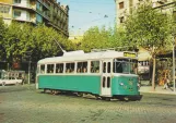 Postkort: Barcelona sporvognslinje 62 med motorvogn 513 på Passeig de Sant Joan (1964)