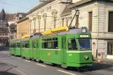 Postkort: Basel sporvognslinje 1 med ledvogn 602 på Steinenberg (1992)