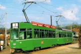 Postkort: Basel sporvognslinje 3 med motorvogn 483 ved Birsfelden Hard (1990)