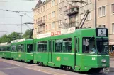 Postkort: Basel sporvognslinje 6 med motorvogn 499 ved Morgartenring (1991)