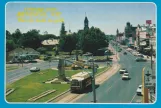 Postkort: Bendigo museumslinje Vintage Talking Tram med motorvogn 19 på Charing Cross (1975)