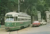Postkort: Beograd sporvognslinje 3 med motorvogn 138 ved Novo Groblje (1976)