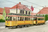 Postkort: Bergen sporvognslinje 1 med motorvogn 110 på Sandviksveien (1925)