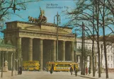 Postkort: Berlin sporvognslinje 24 foran Brandenburger Tor (1929)