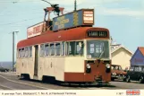 Postkort: Blackpool sporvognslinje T med motorvogn 6 ved Fleetwood Ferry (1984)