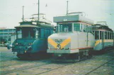 Postkort: Bremen arbejdsvogn RL 1 ved remisen BSAG - Zentrum (1960)