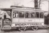 Postkort: Bremen hestesporvogn 20 nær Hauptbahnhof-Nord (1911)