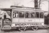 Postkort: Bremen hestesporvogn 20 på Hermann-Böse-Straße (1911)