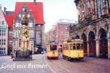 Postkort: Bremen motorvogn 701 nær Obernstr. (1990)