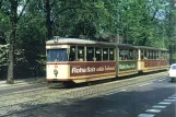 Postkort: Bremen sporvognslinje 4 med ledvogn 916 nær Focke-Museum (1964)