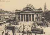Postkort: Bruxelles på Place de la Bourse/Het Beursplein (1900)